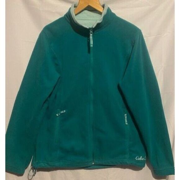 CABELAS Sweater Adult Large Green‎ Full Zip Sweatshirt Outdoors Mens/womens - Picture 1 of 6